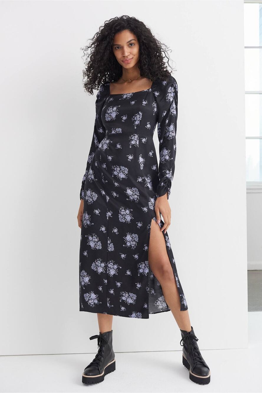New Anthropologie Hedy Ruffled Midi Dress by Maeve $168 SIZE 8 Floral Boho - Picture 1 of 4